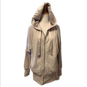 Victoria’s Secret tunic length satin lined hooded full zip with satin ties